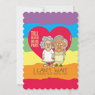 Till death do us part - funny cartoon LGBT love Card