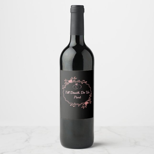 Till Death Do Us Part – Ghostly Wedding Wine Label (Front)