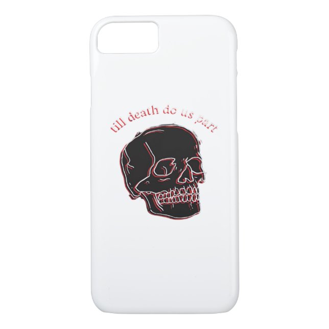 Till Death Do Us Part - Glitch Skull With Funny Te Case-Mate iPhone Case (Back)