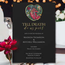 Till Death Do Us Part Goth Heart Halloween Gold