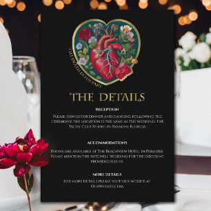 Till Death Do Us Part Goth Heart Halloween Wedding Enclosure Card