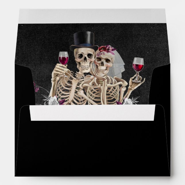 Till death do us Part Goth Skeleton Bride & Groom Envelope (Back (Bottom))