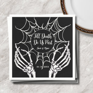 Till Death Do Us Part   Gothic Black HalloWedding Napkin
