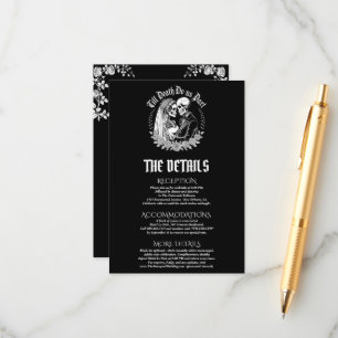 Till Death Do Us Part Gothic Black Wedding Enclosure Card