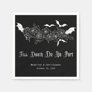Till Death Do Us Part Gothic Black Wedding Napkin