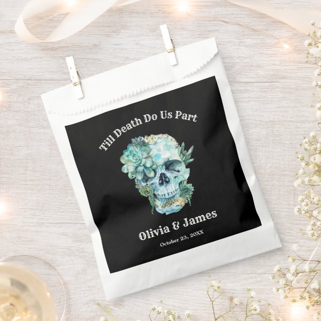 Till Death Do Us Part Gothic Halloween Wedding  Favour Bags (Clipped)