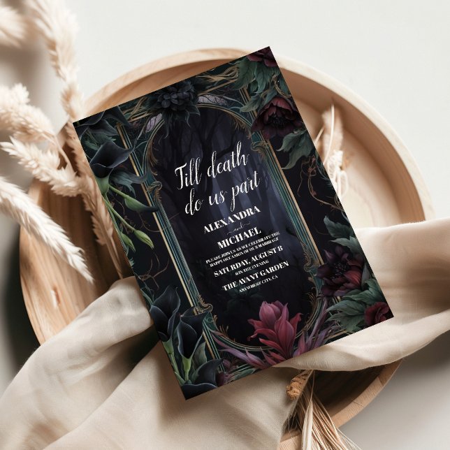 Till death  do us part Gothic Halloween Wedding Invitation (Creator Uploaded)