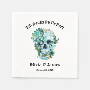 Till Death Do Us Part Gothic Halloween Wedding  Napkin