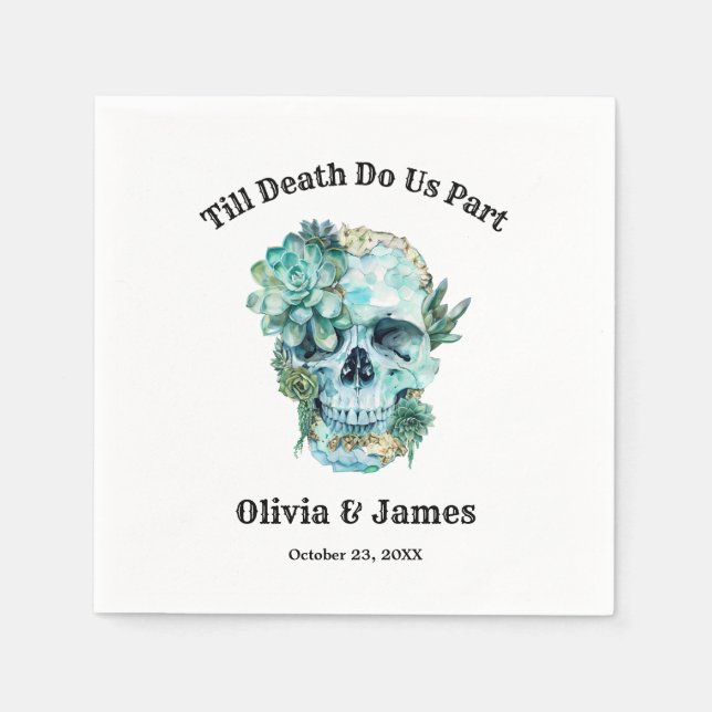 Till Death Do Us Part Gothic Halloween Wedding  Napkin (Front)