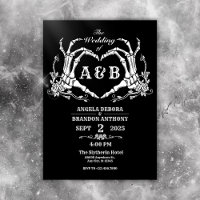 Till Death do us part gothic skeleton wedding