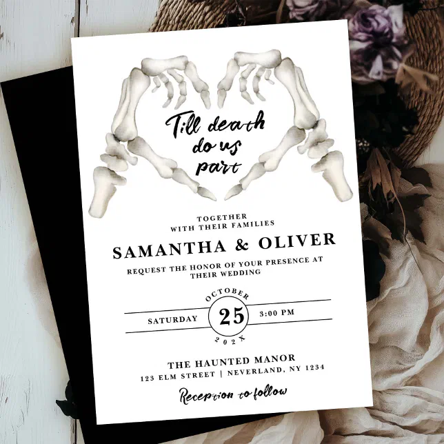 Till Death Do Us Part Gothic SkeletonHeart Wedding Invitation | Zazzle