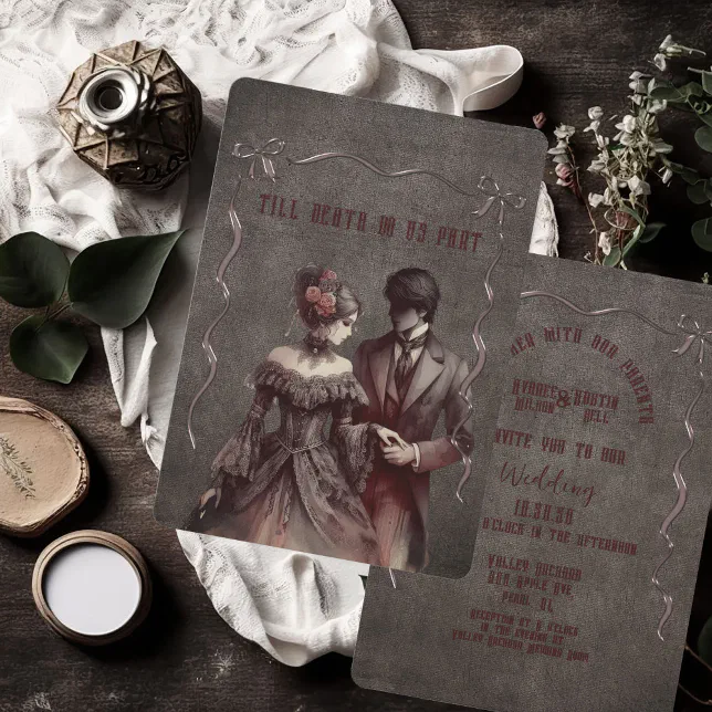 Till Death Do Us Part Gothic Style Wedding Invitation | Zazzle