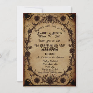 Till Death Do Us Part Gothic Style Wedding Invitation