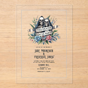 "Till Death Do Us Part" Gothic Wedding Acrylic Invitations