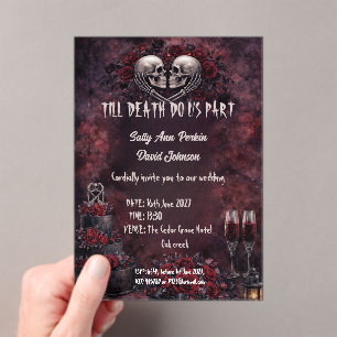 Till Death do Us Part Gothic Wedding Acrylic Invitations