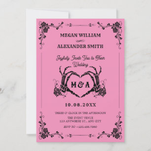 Till death do us part gothic wedding  invitation