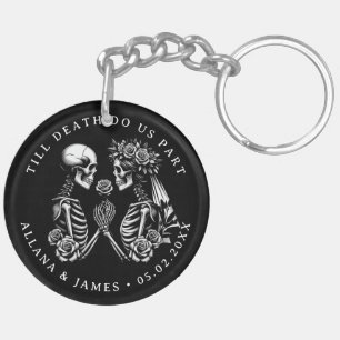 Till Death Do Us Part Gothic Wedding Key Ring