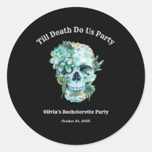 Till Death Do Us Part Halloween Bachelorette Party Classic Round Sticker