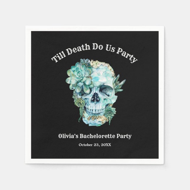 Till Death Do Us Part Halloween Bachelorette Party Napkin (Front)