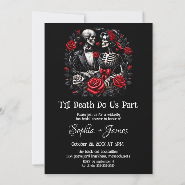 Till Death Do Us Part  Halloween Bridal Shower  Invitation (Front)