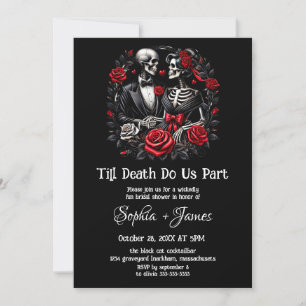 Till Death Do Us Part  Halloween Bridal Shower  Invitation