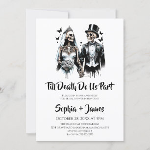 Till Death Do Us Part Halloween Bridal Shower Invitation