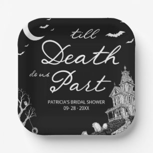 Till Death Do Us Part Halloween Bridal Shower Paper Plate