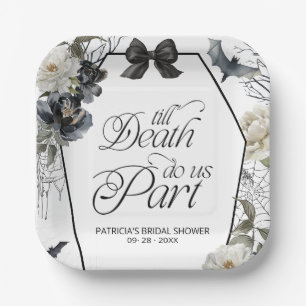 Till Death Do Us Part Halloween Bridal Shower Paper Plate