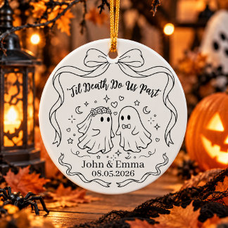 Till Death Do Us Part Halloween Ceramic Tree Decoration