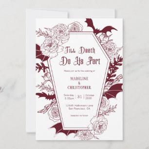 Till Death Do Us Part Halloween Floral Wedding Invitation
