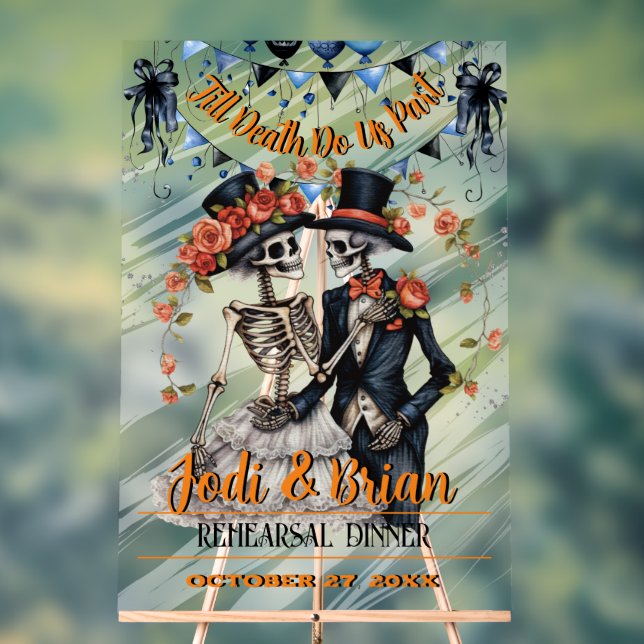 Till Death Do Us Part Halloween Wedding  Acrylic Sign (Neutral)