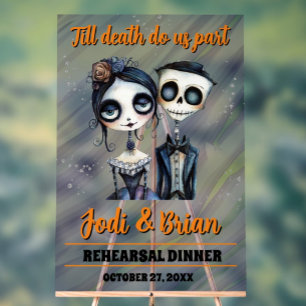 Till Death Do Us Part Halloween Wedding Welcome Acrylic Sign
