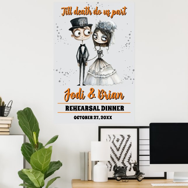 Till Death Do Us Part Halloween Wedding Welcome Poster (Home Office)