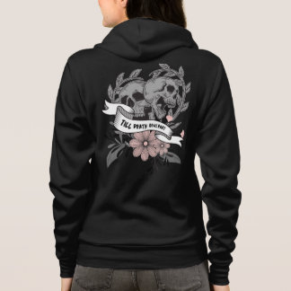 Till death do us part I grey pink  skull flowers   Hoodie