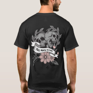 Till death do us part I grey pink  skull flowers T T-Shirt