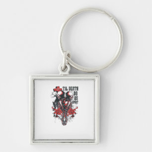 Till Death Do Us Part – Minimalist Skeleton Art Fo Key Ring