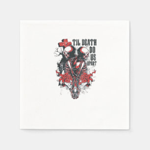 Till Death Do Us Part – Minimalist Skeleton Art Fo Napkin