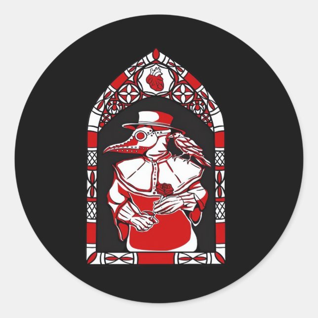Till Death Do Us Part Plague Doctor Classic Love M Classic Round Sticker (Front)