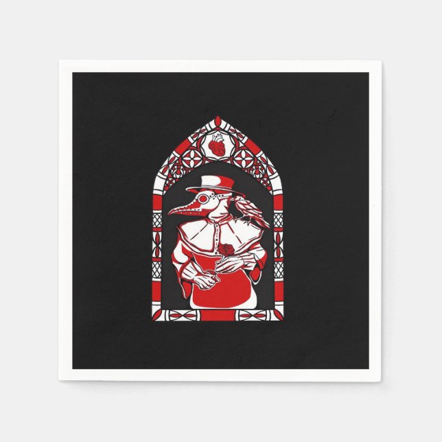Till Death Do Us Part Plague Doctor Classic Love M Napkin (Front)