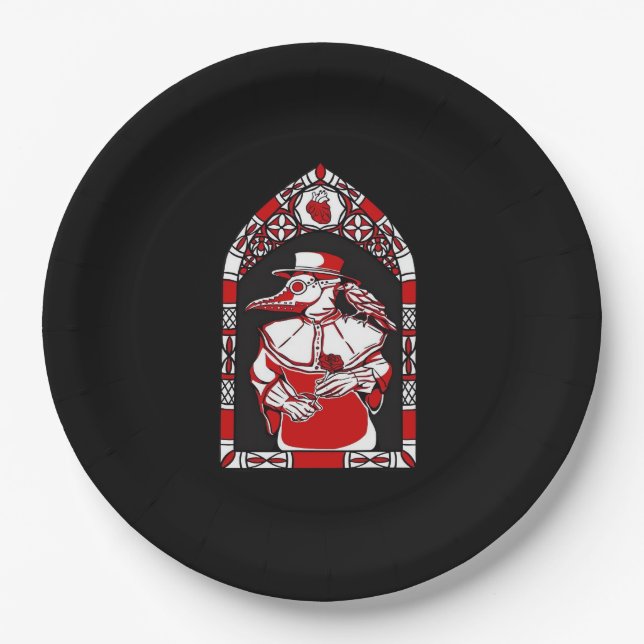 Till Death Do Us Part Plague Doctor Classic Love M Paper Plate (Front)