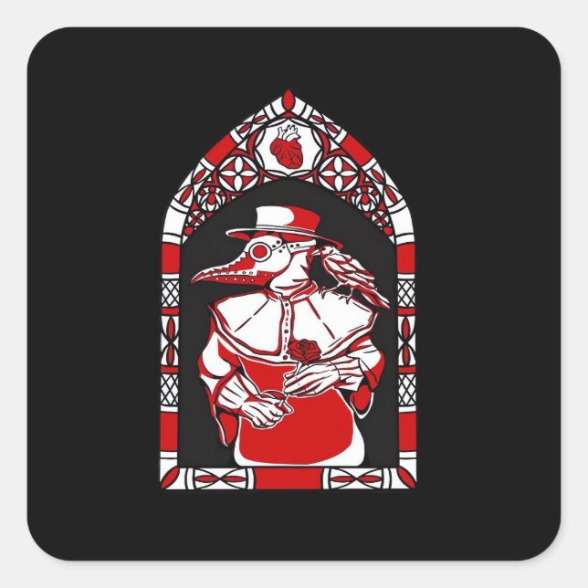 Till Death Do Us Part Plague Doctor Classic Love M Square Sticker (Front)