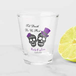 Till Death Do Us Part   Purple Wedding Favour Shot Glass