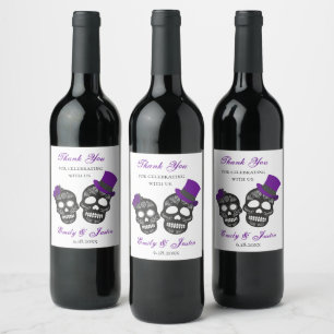 Till Death Do Us Part   Purple Wedding Favour Wine Label