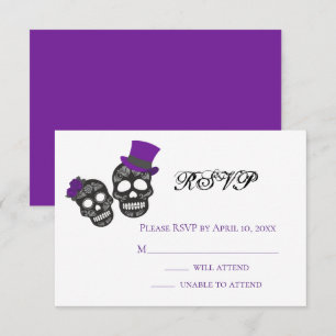 Till Death Do Us Part   Purple Wedding RSVP Card