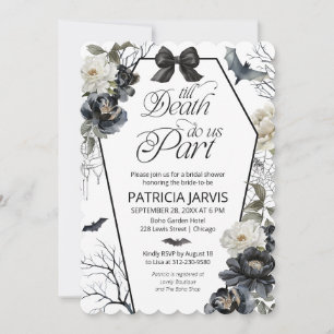 Till Death Do Us Part QR Code Bridal Shower Invitation