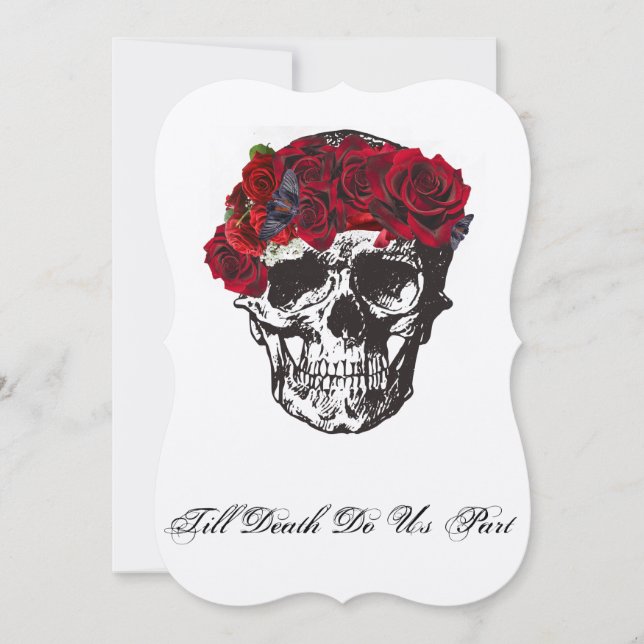 Till Death Do Us Part Red Rose Invitation (Front)