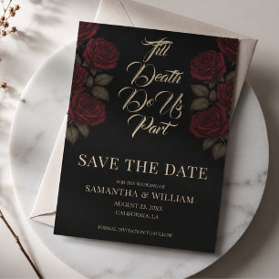 Till Death Do Us Part Red Roses Wedding Save The Date