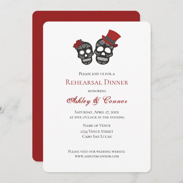 Till Death Do Us Part Rehearsal Dinner Invitation (Front/Back)
