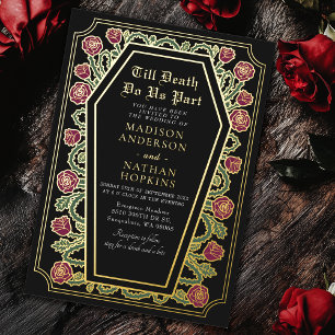 Till Death Do Us Part Rose Black Gothic Wedding