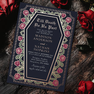 Till Death Do Us Part Rose Blue Gothic Wedding